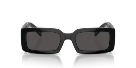Dolce & Gabbana Rectangular Non-Polarized Sunglasses - Black/Dark Gray