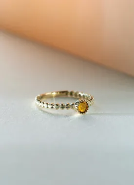 Edie citrine november birthstone ring 14k gold