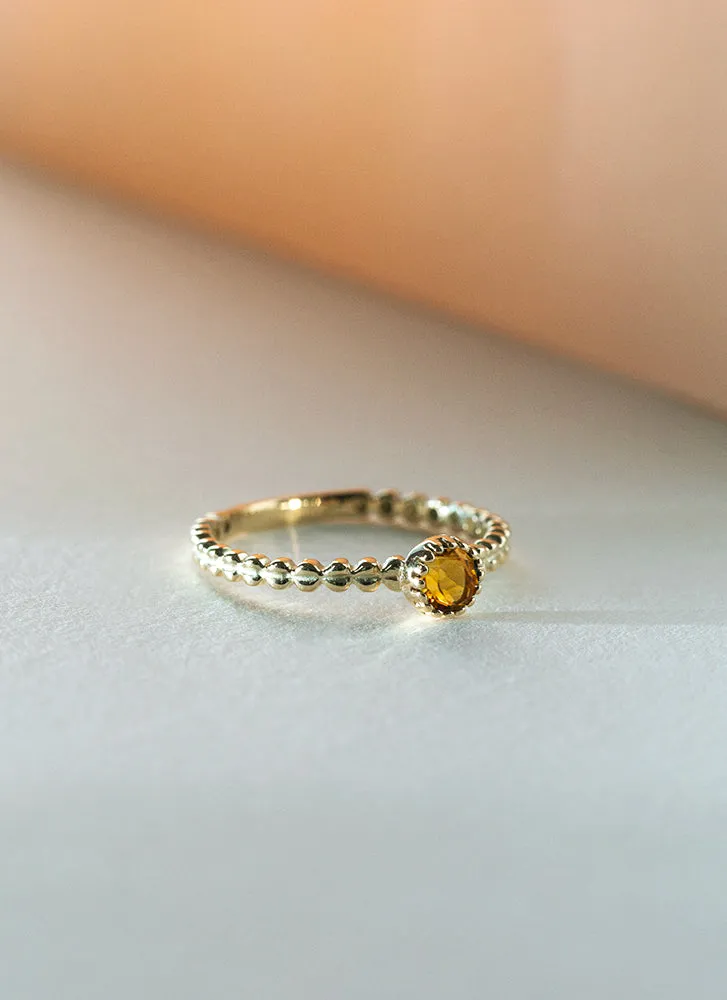 Edie citrine november birthstone ring 14k gold