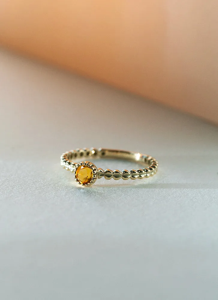 Edie citrine november birthstone ring 14k gold