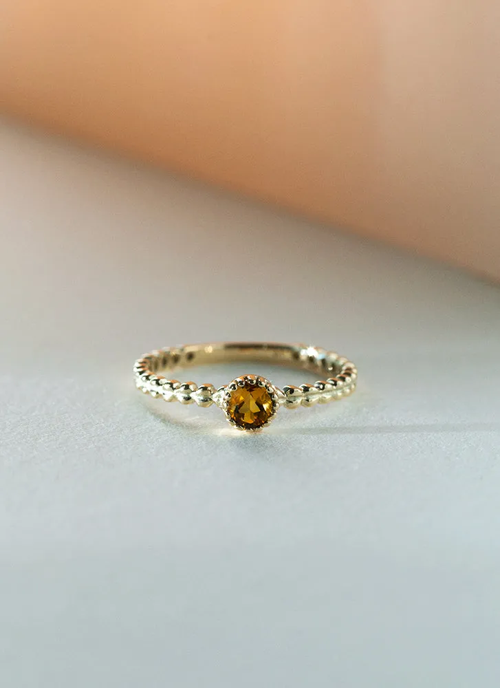 Edie citrine november birthstone ring 14k gold