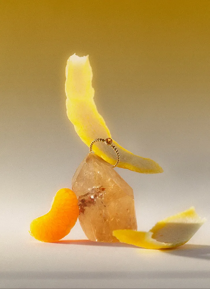 Edie citrine november birthstone ring 14k gold