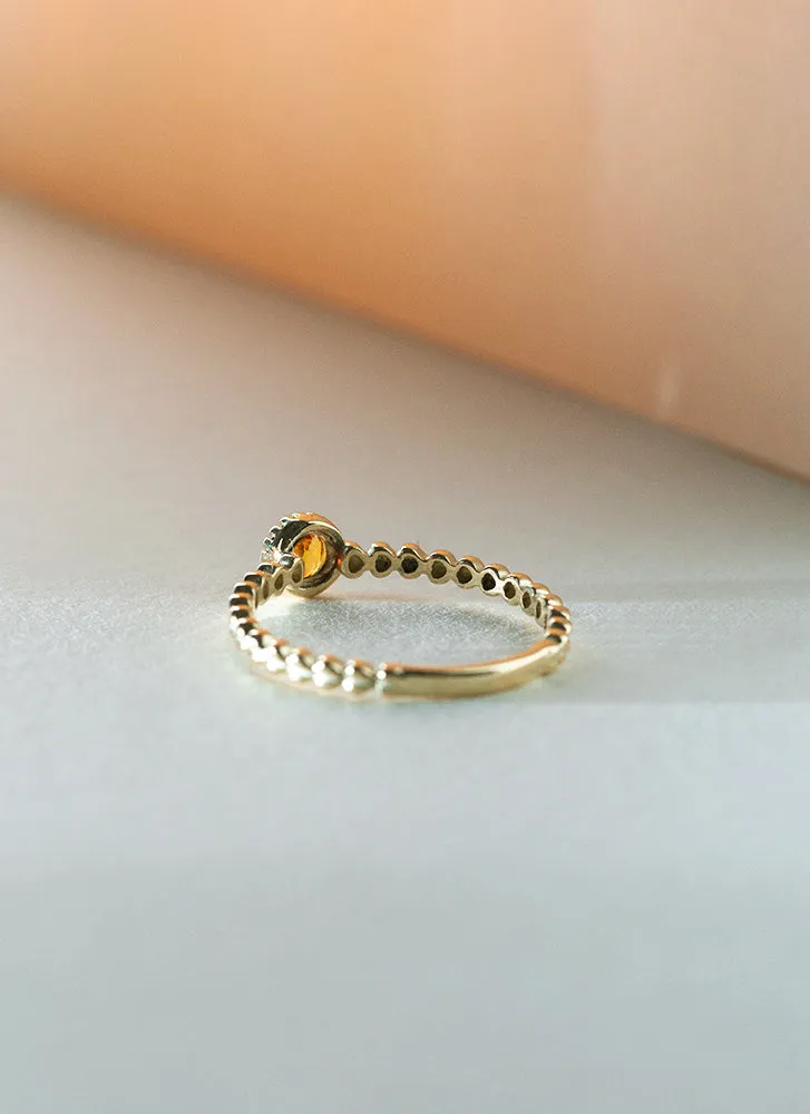 Edie citrine november birthstone ring 14k gold