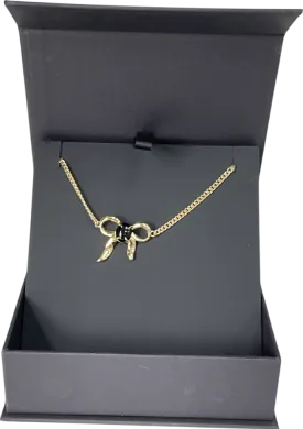 F   H studios Metallic Bow Choker Necklace One Size