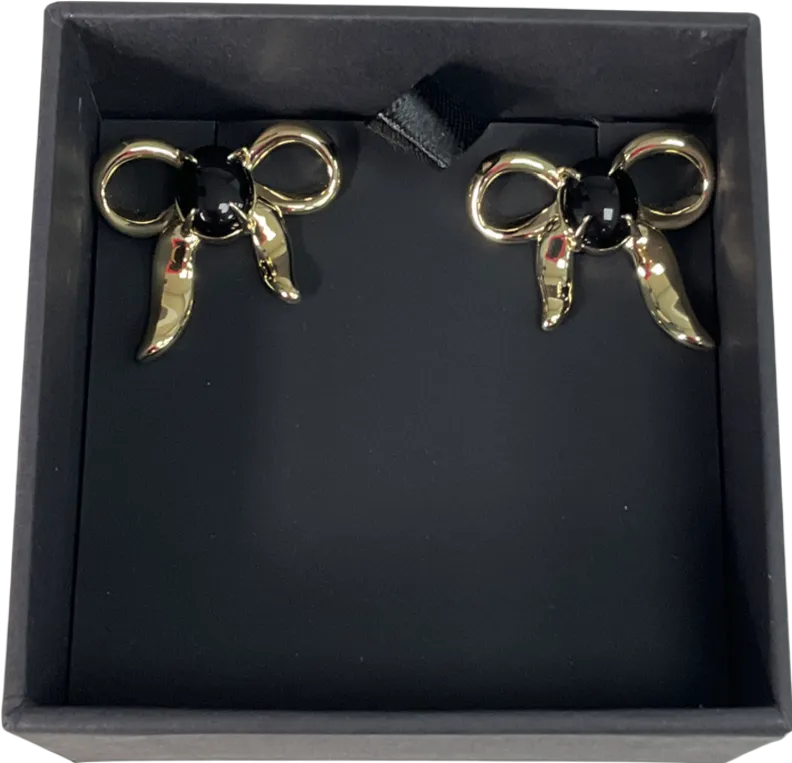 F   H studios Metallic Bow Stud Earrings One Size