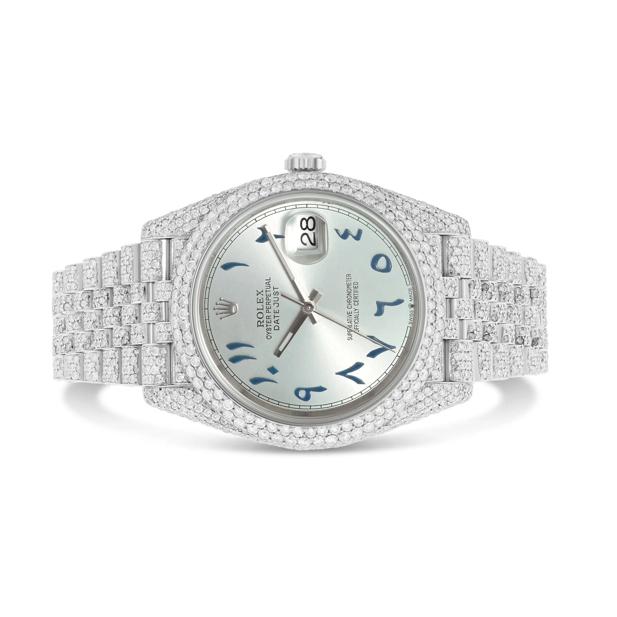 Full Diamond 41 mm Rolex DeteJust Jubilee