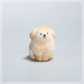 Gohobi Handmade Wooden White Hair Dog Ornament