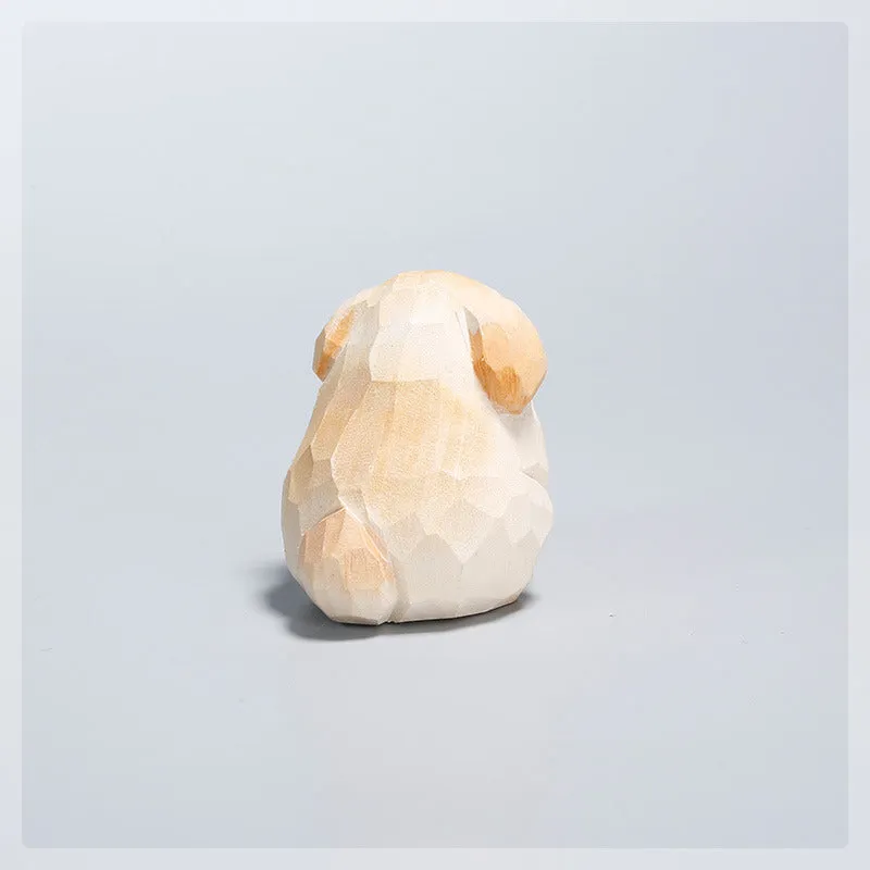 Gohobi Handmade Wooden White Hair Dog Ornament