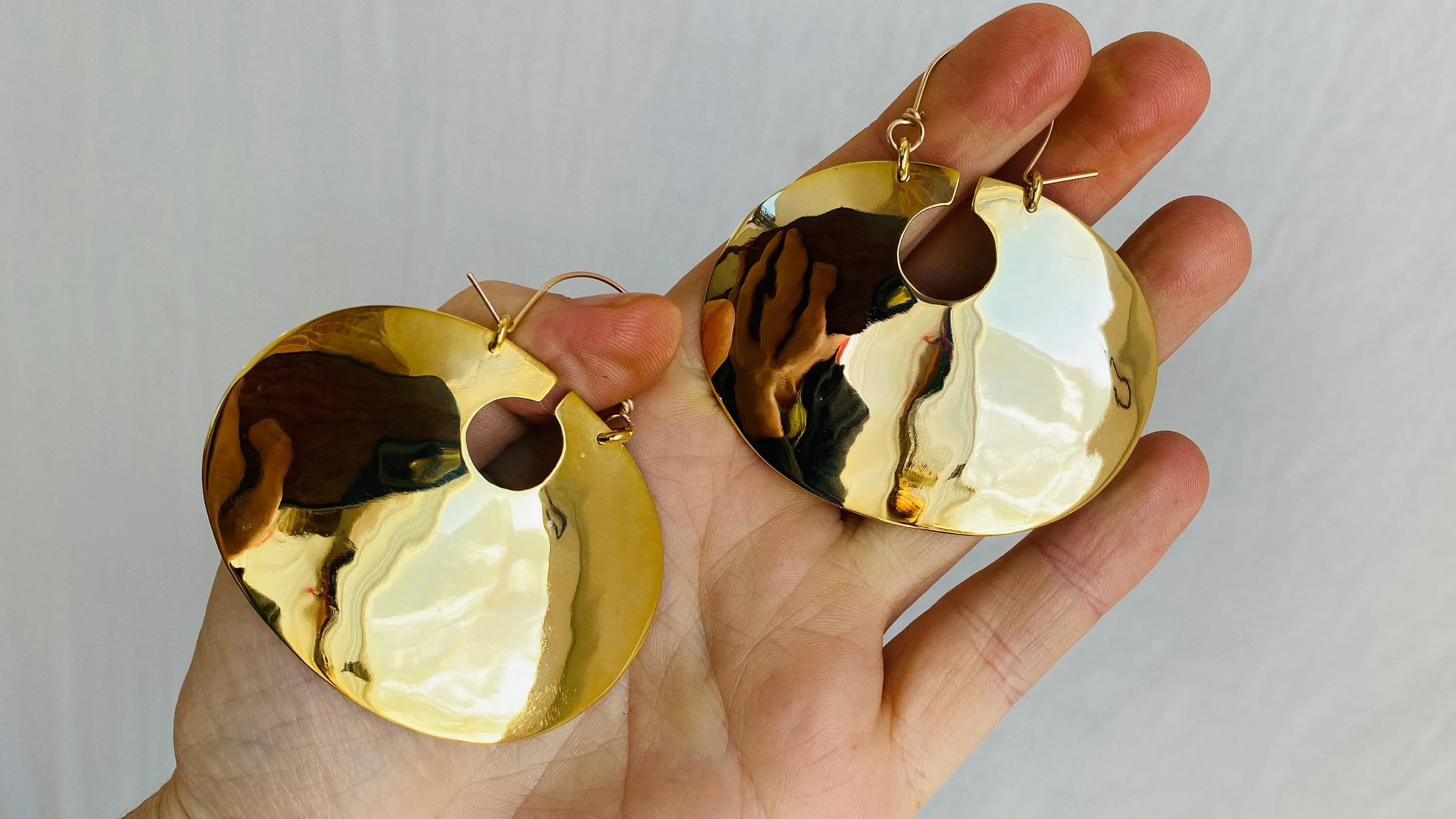 Gold Plated Hoop Earrings. Sterling Silver. Atelier Aadya. 0442