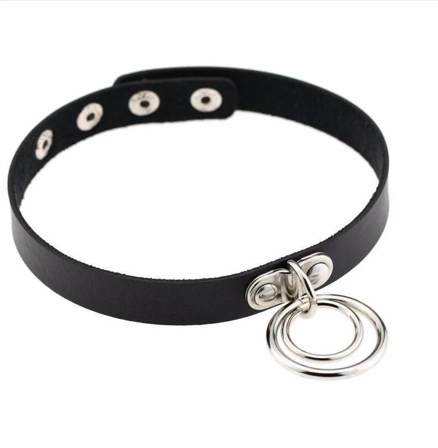 'Gothika' Black Goth Double O Ring choker
