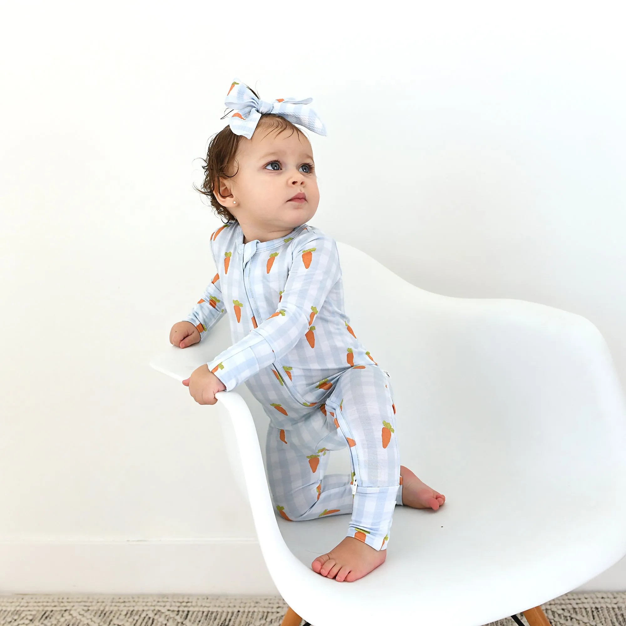 Henry Carrot Gingham CLIP BOW
