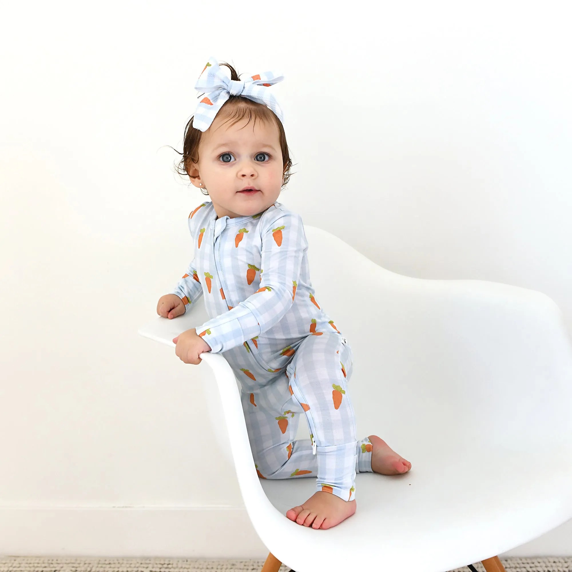 Henry Carrot Gingham CLIP BOW
