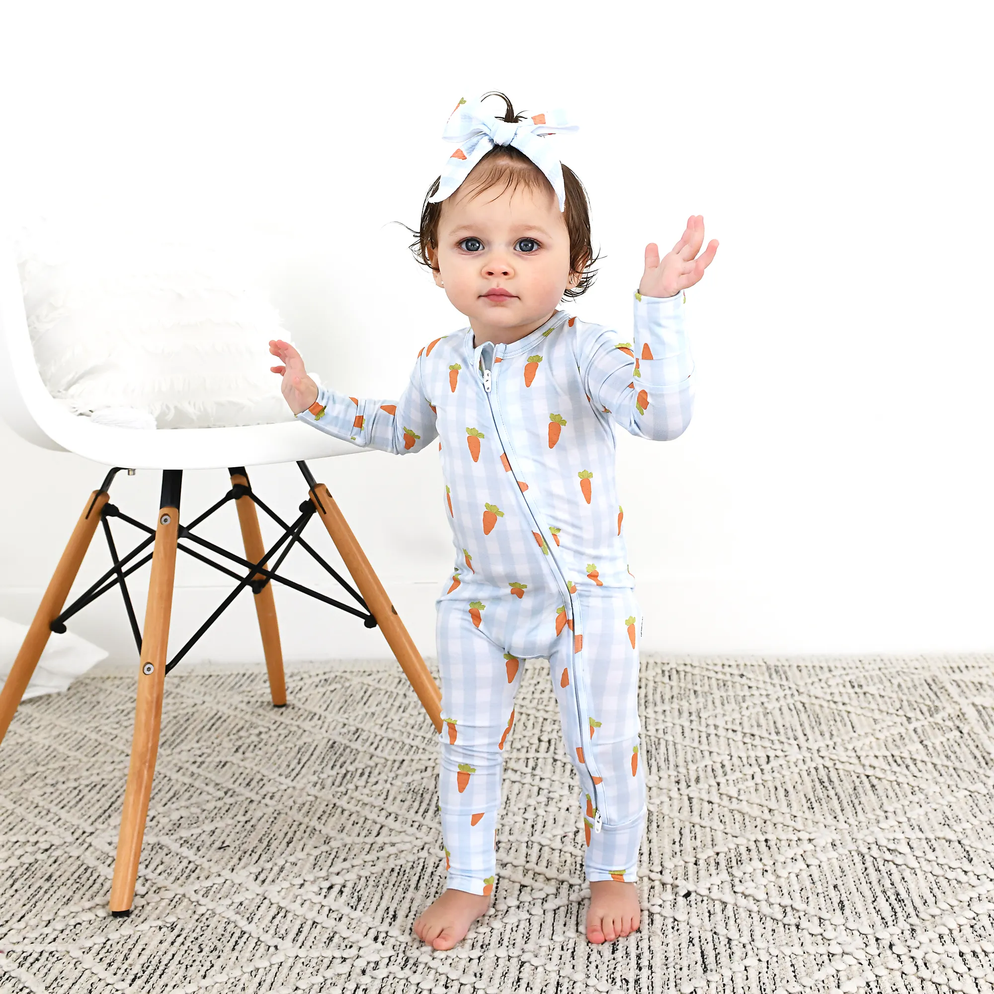 Henry Carrot Gingham CLIP BOW