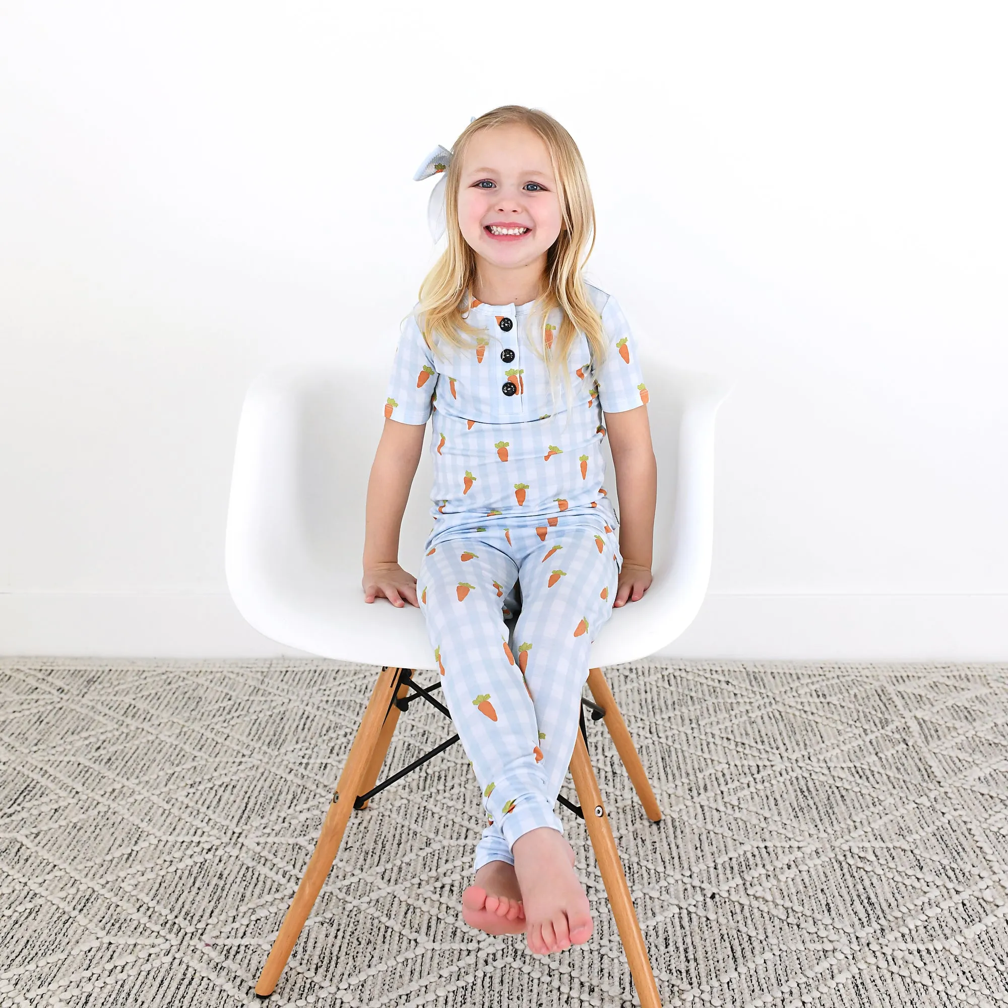 Henry Carrot Gingham CLIP BOW