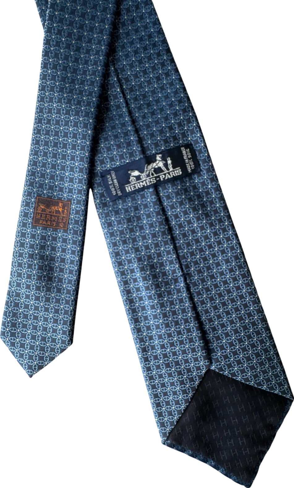 Hermès Blue Chain D'ancre 100% Silk Neck Tie759048T