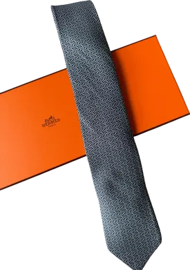 Hermès Blue Hermes 100% Silk Neck Tie 605735