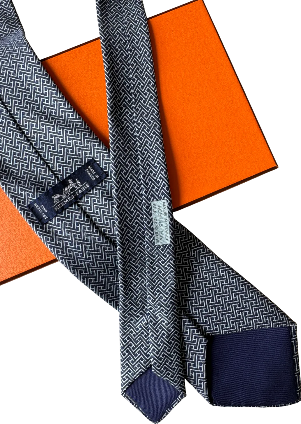 Hermès Blue Hermes 100% Silk Neck Tie 605735