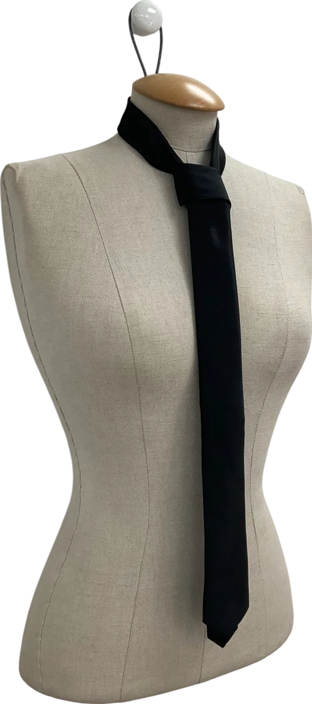 Hisdern Black Solid Colour Tie One Size