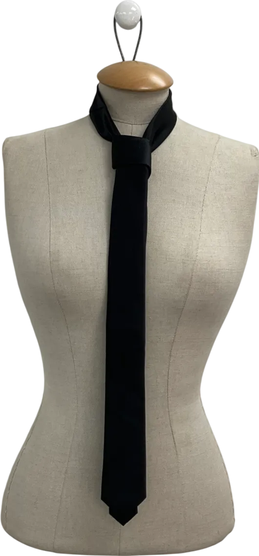 Hisdern Black Solid Colour Tie One Size