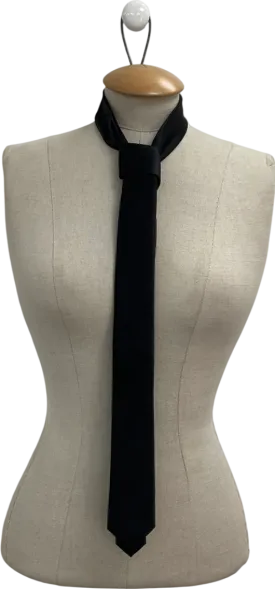 Hisdern Black Solid Colour Tie One Size