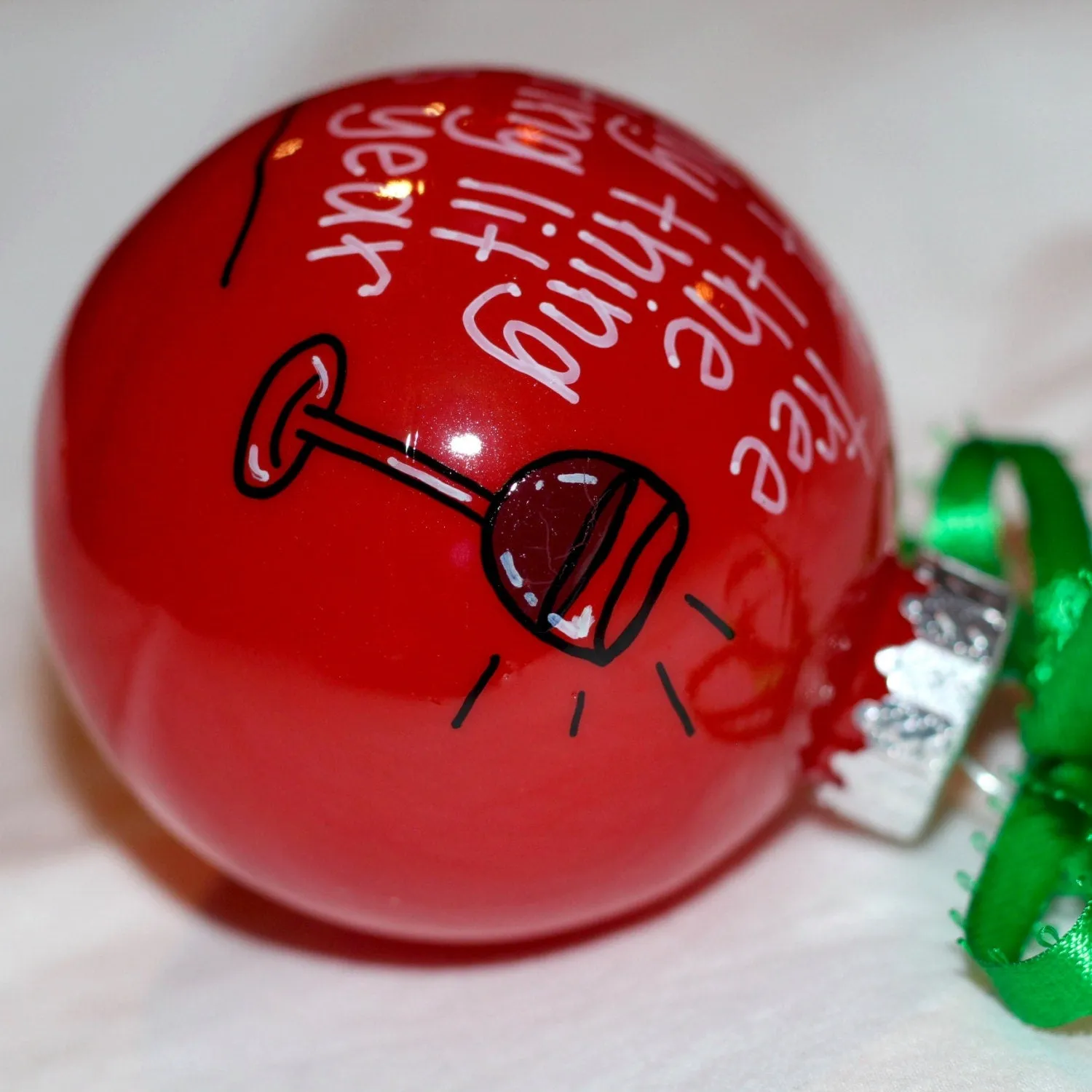 Holiday Christmas Ornament - "Getting Lit " - Hand Painted Ornament, Handmade Ornament, Drunk Santa, Secret Santa Gift, Tequila Shots