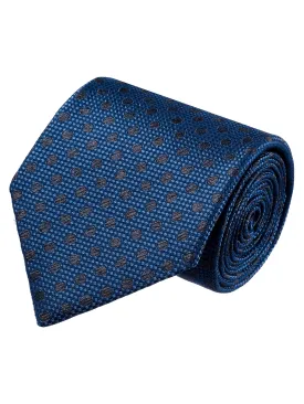 ISAIA Blue With Charcoal Polka Dots Tie
