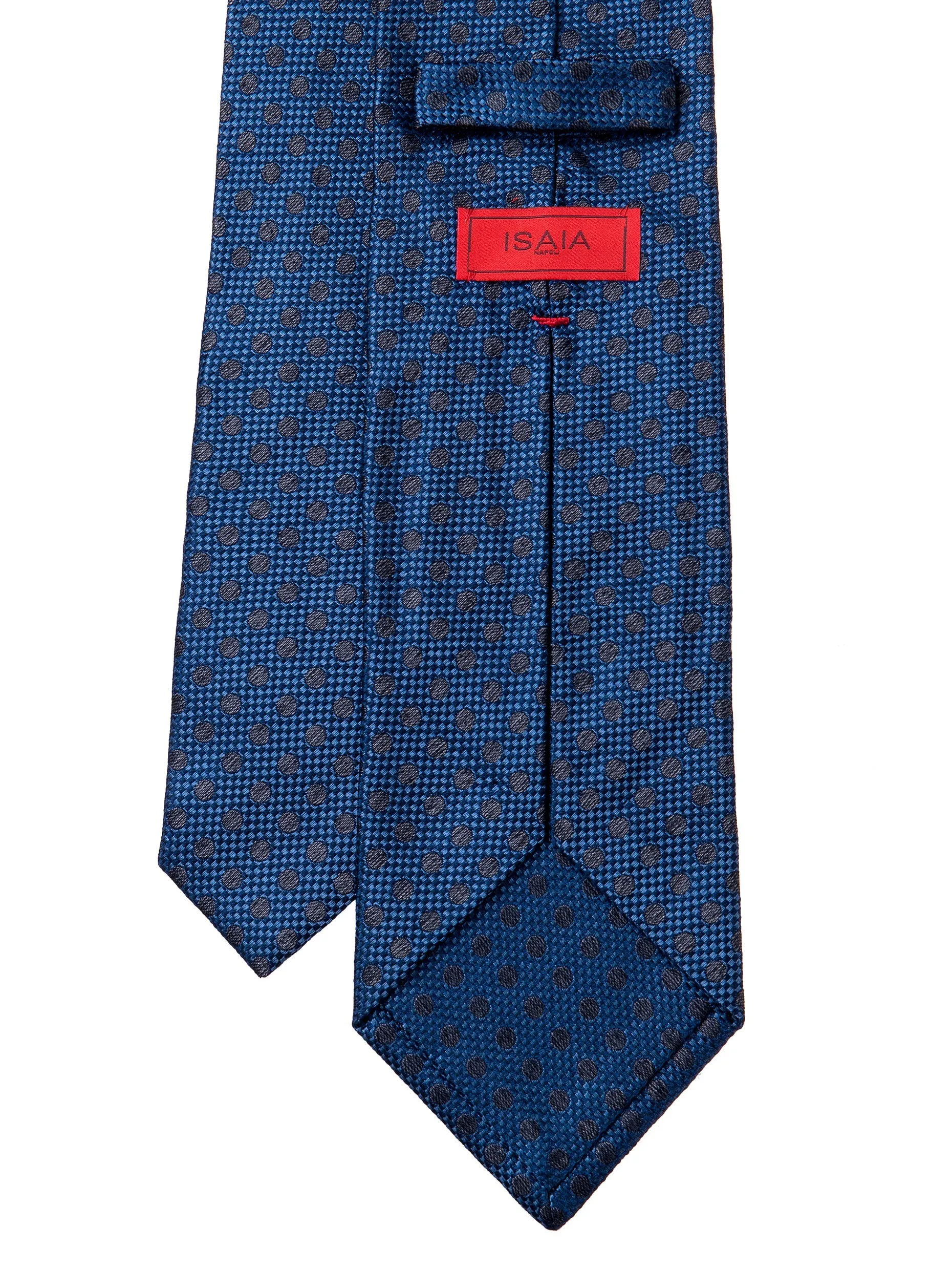 ISAIA Blue With Charcoal Polka Dots Tie