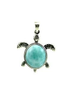Larimar 12X10mm Oval Sea Turtle