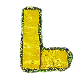 LETTER L - YELLOW BROOCH