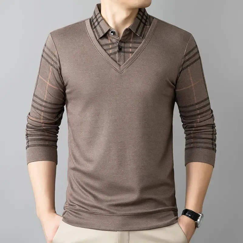 Limited time 49% offMen's Lapel Faux Two-Piece Warm Top