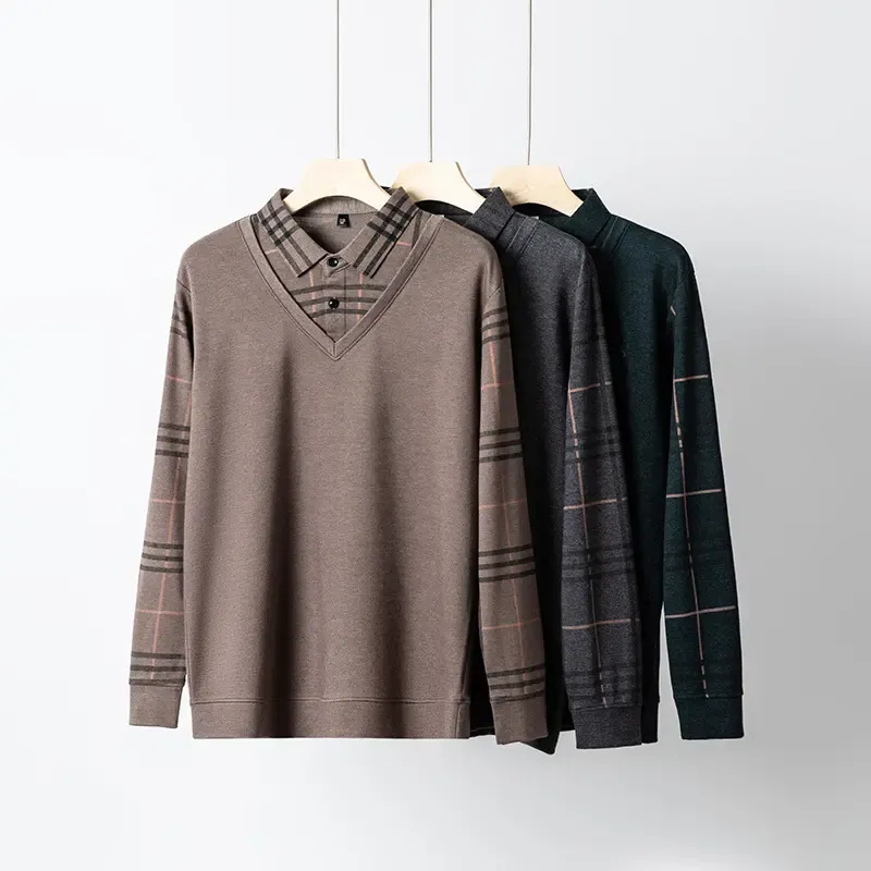 Limited time 49% offMen's Lapel Faux Two-Piece Warm Top