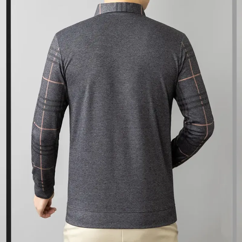 Limited time 49% offMen's Lapel Faux Two-Piece Warm Top