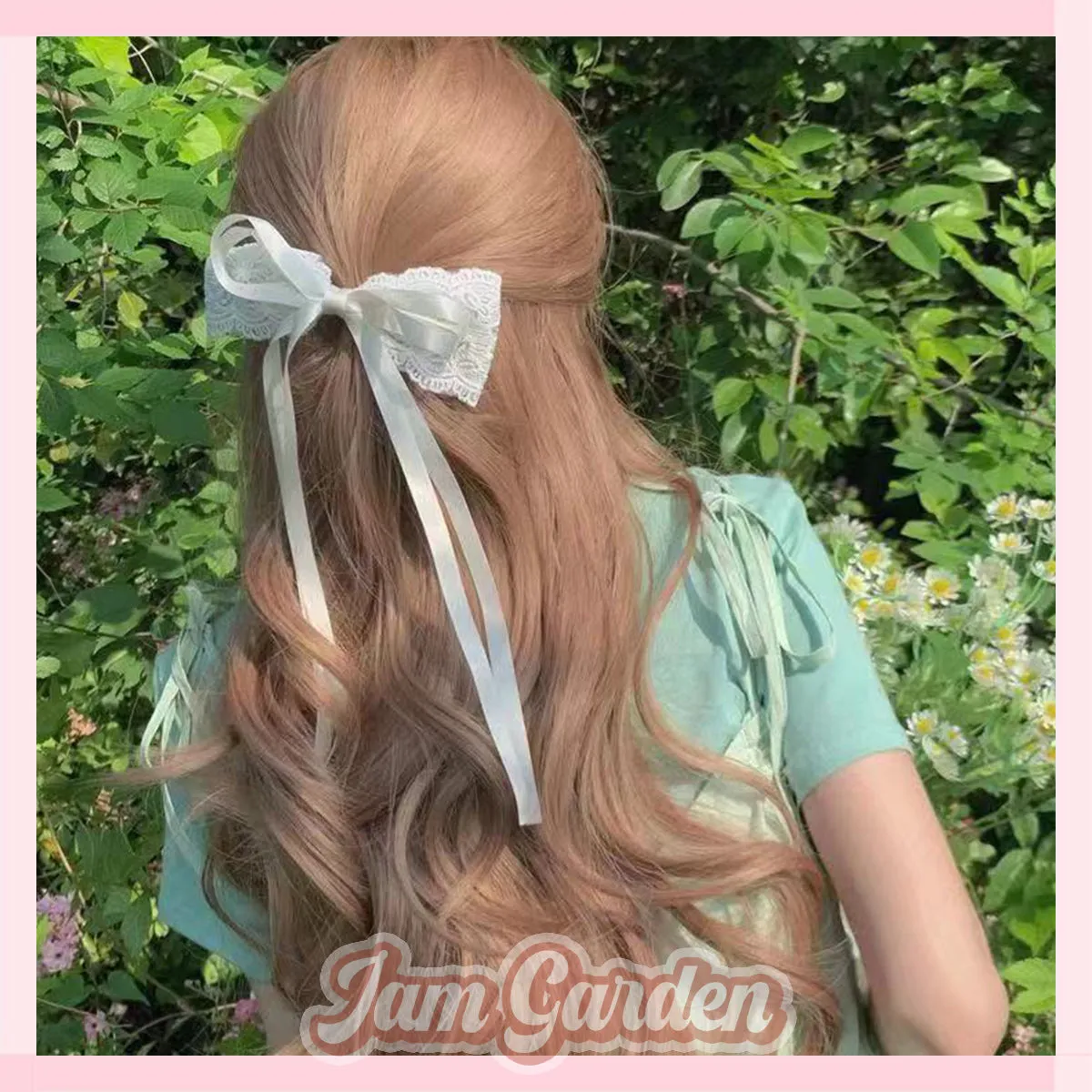 Loli Awakening Lace Bow Hairpin French Fairy Holiday Girl Ribbon Head Rope Hair Accessories