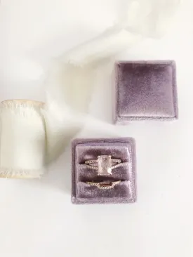 Mauve Purple Square Ring Box