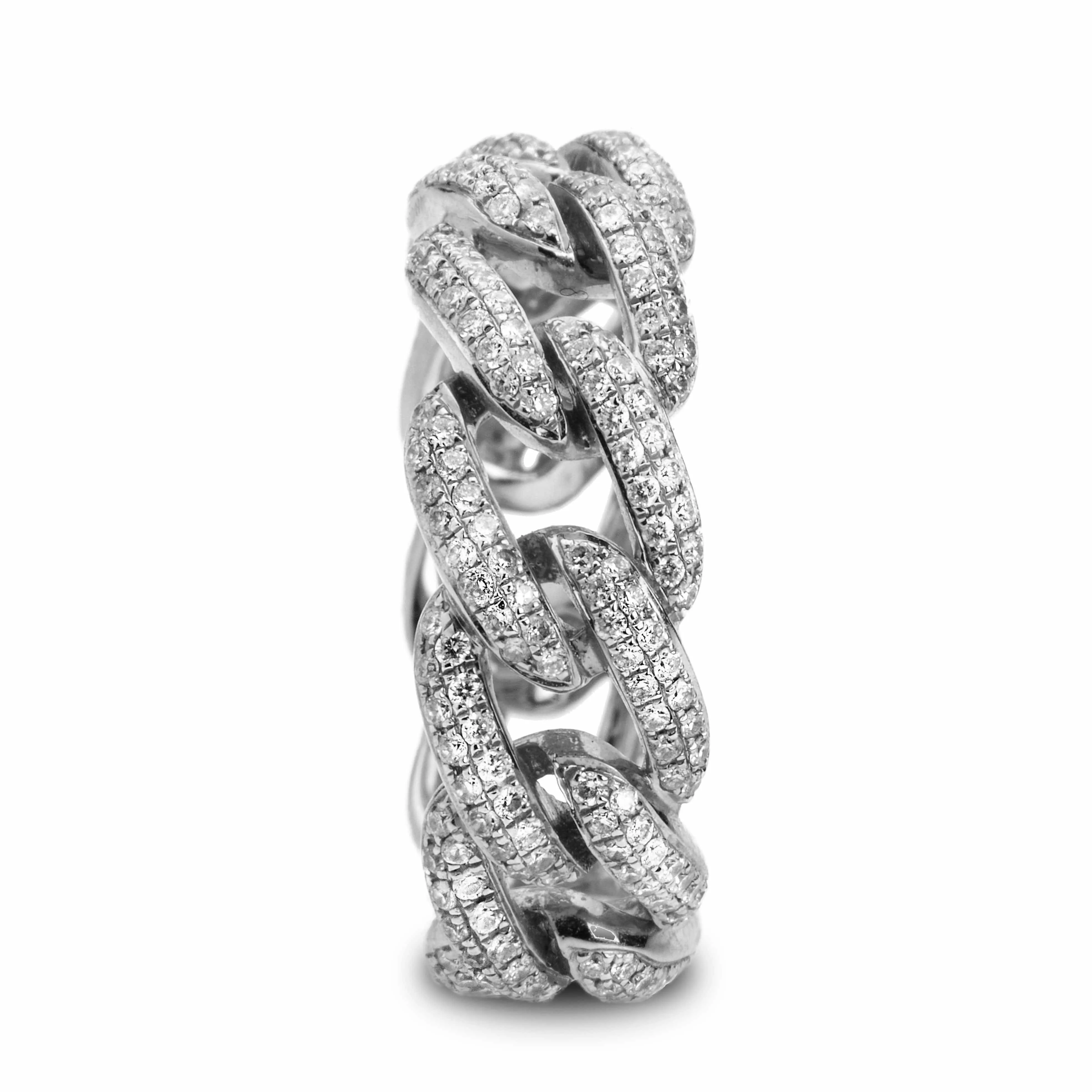 Micro-Pave Open Cuban Link Diamond Eternity Band