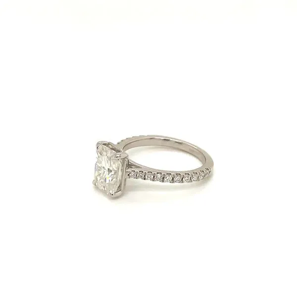 Moissanite and Diamond Engagement Ring