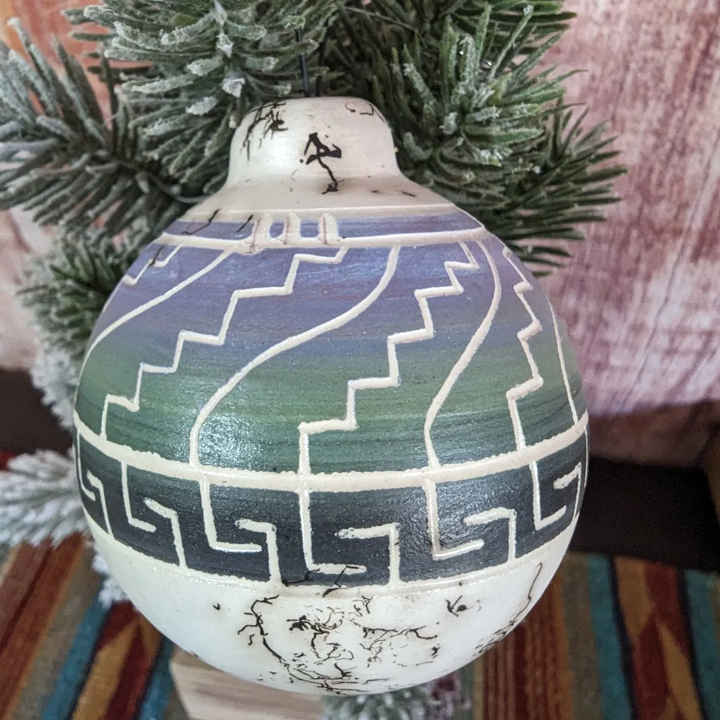 Navajo Horsehair Pottery Ornament by Victoria Tsosie MZSWT-0130