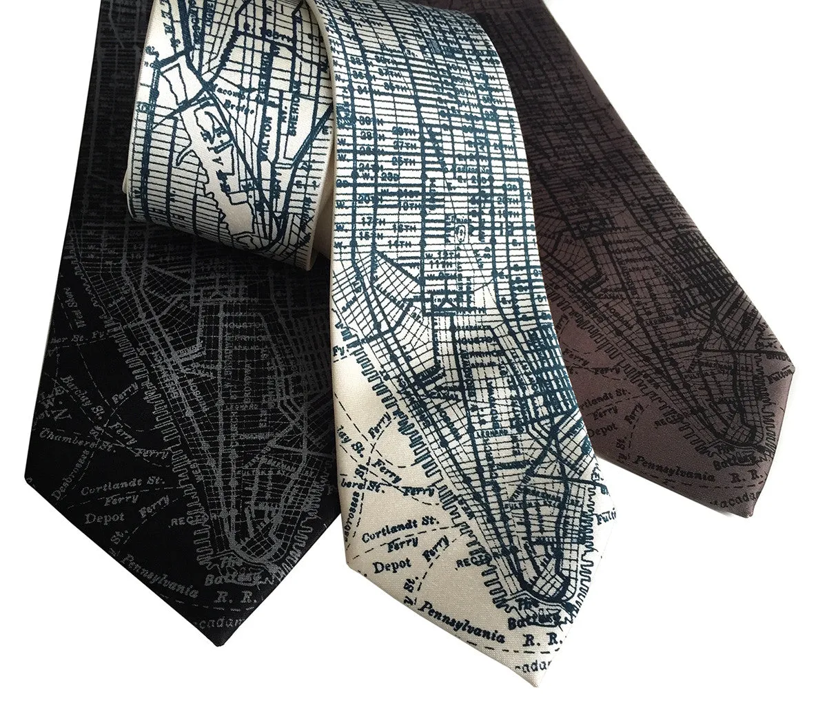 New York City Map Silk Necktie