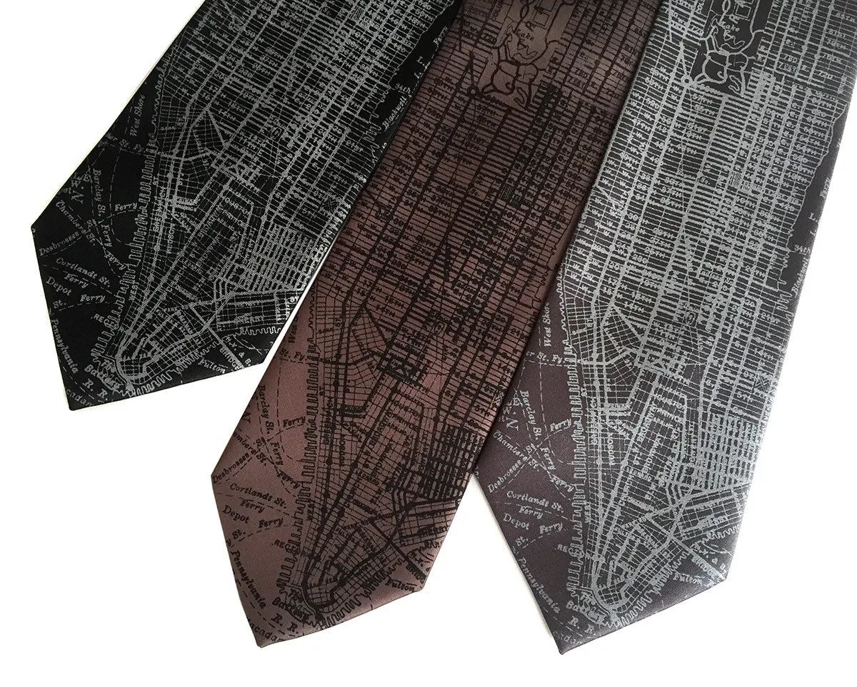 New York City Map Silk Necktie