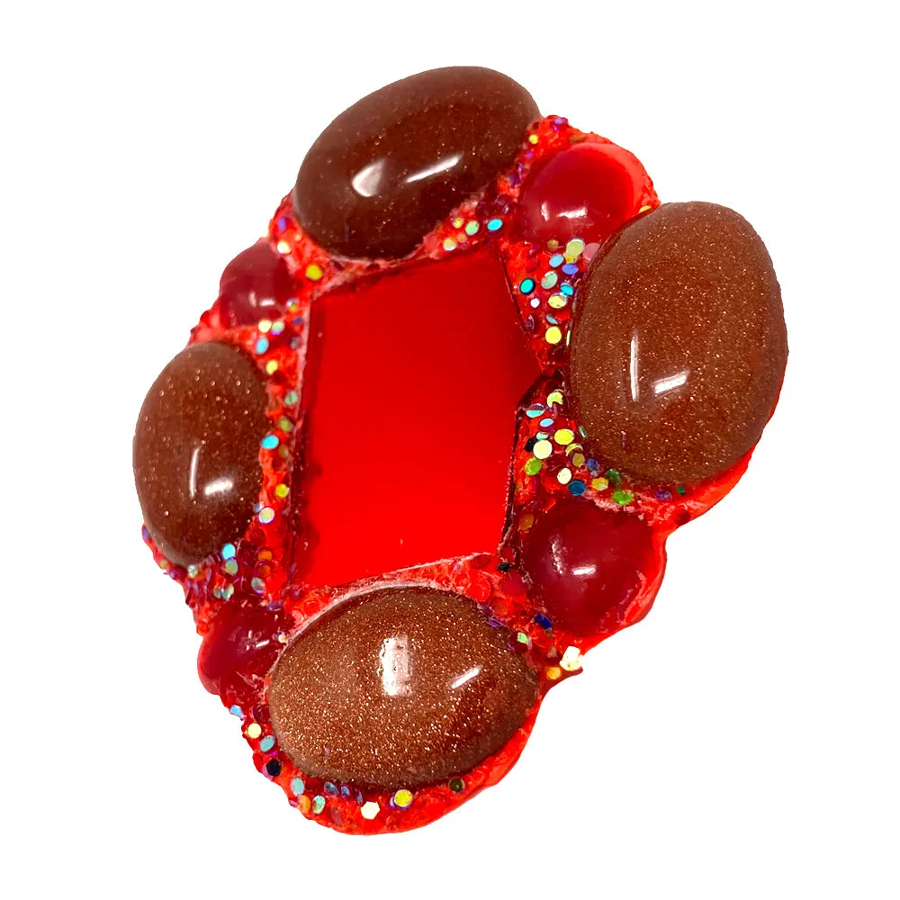 ORANGE/BROWN BROOCH - BURST