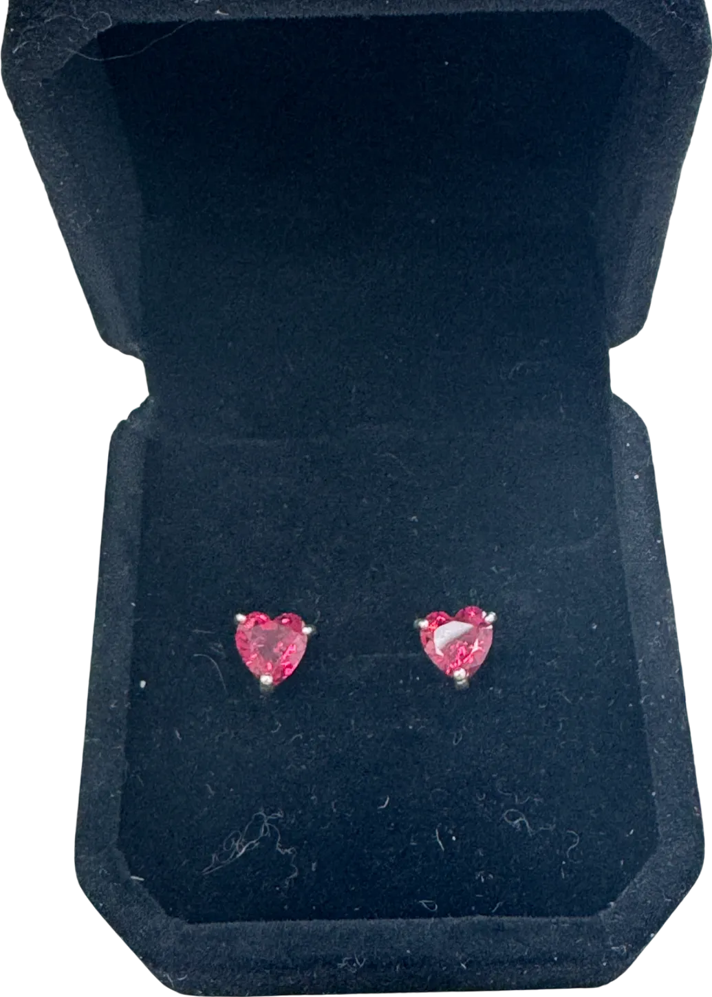 Pandora Red Crystal Heart Stud Earrings