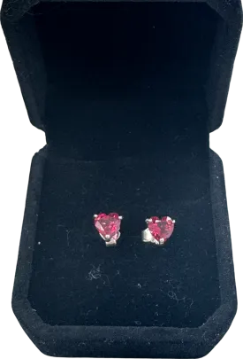 Pandora Red Crystal Heart Stud Earrings