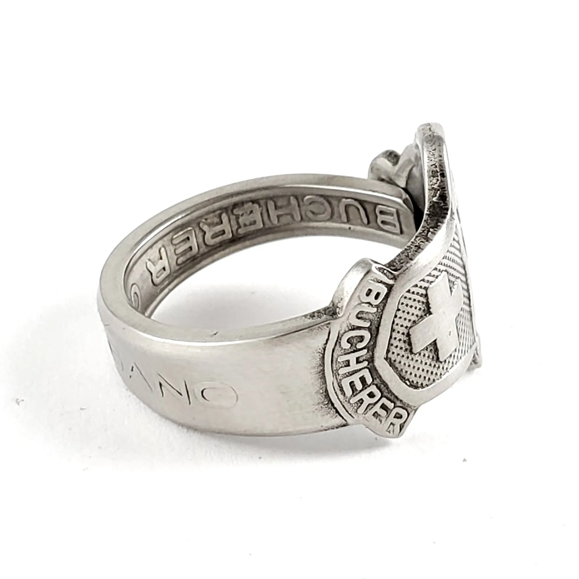 Rolex Swiss Cross Lugano Stainless Steel Spoon Ring