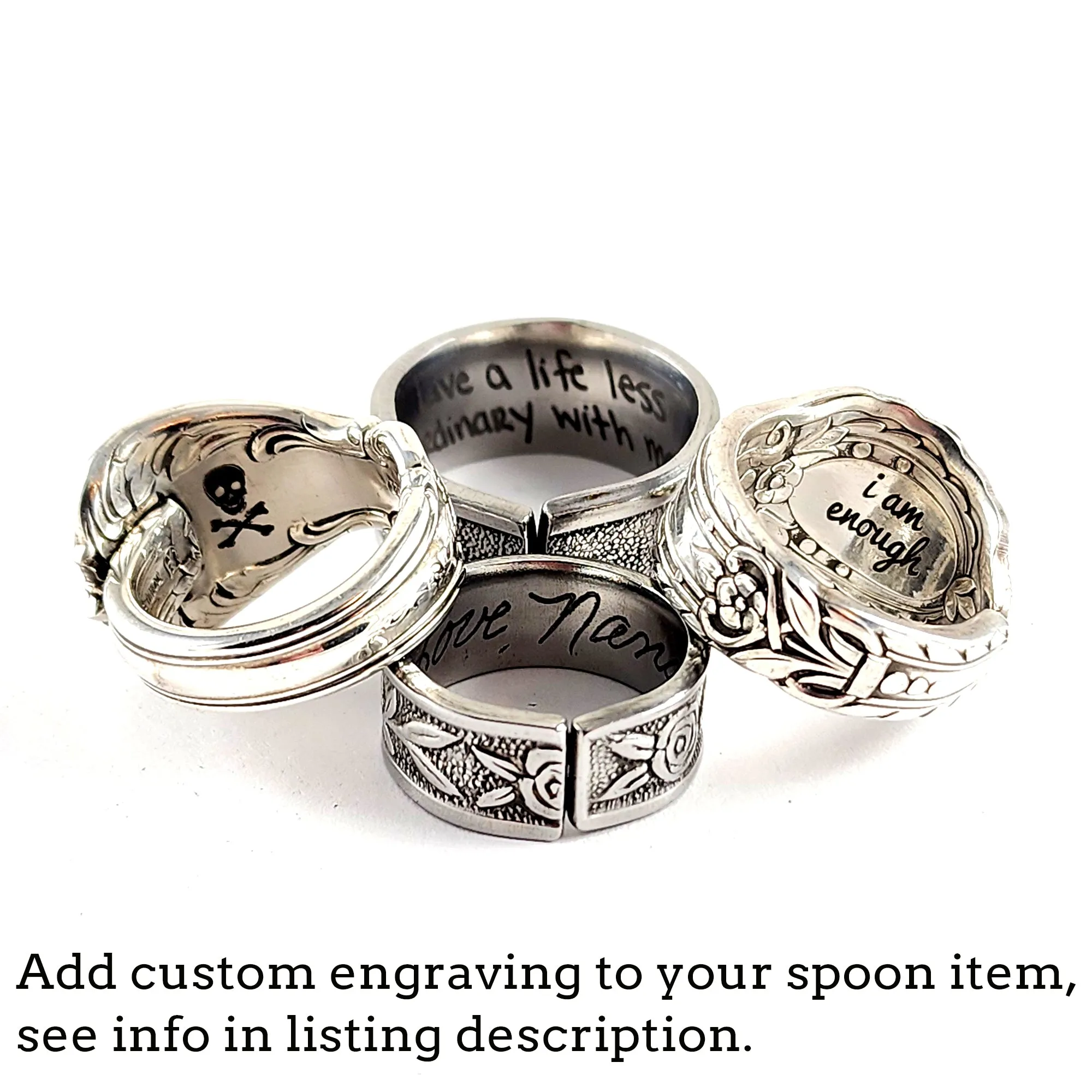 Rolex Swiss Cross Lugano Stainless Steel Spoon Ring