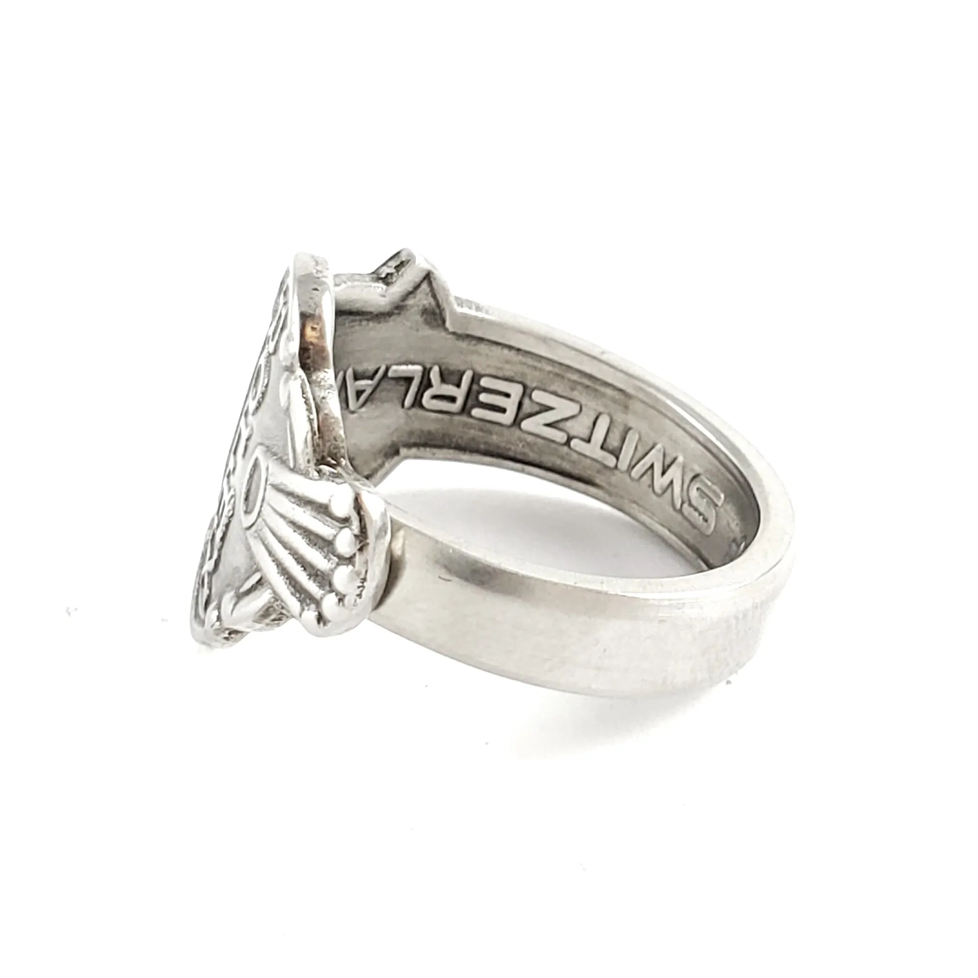 Rolex Swiss Cross Lugano Stainless Steel Spoon Ring