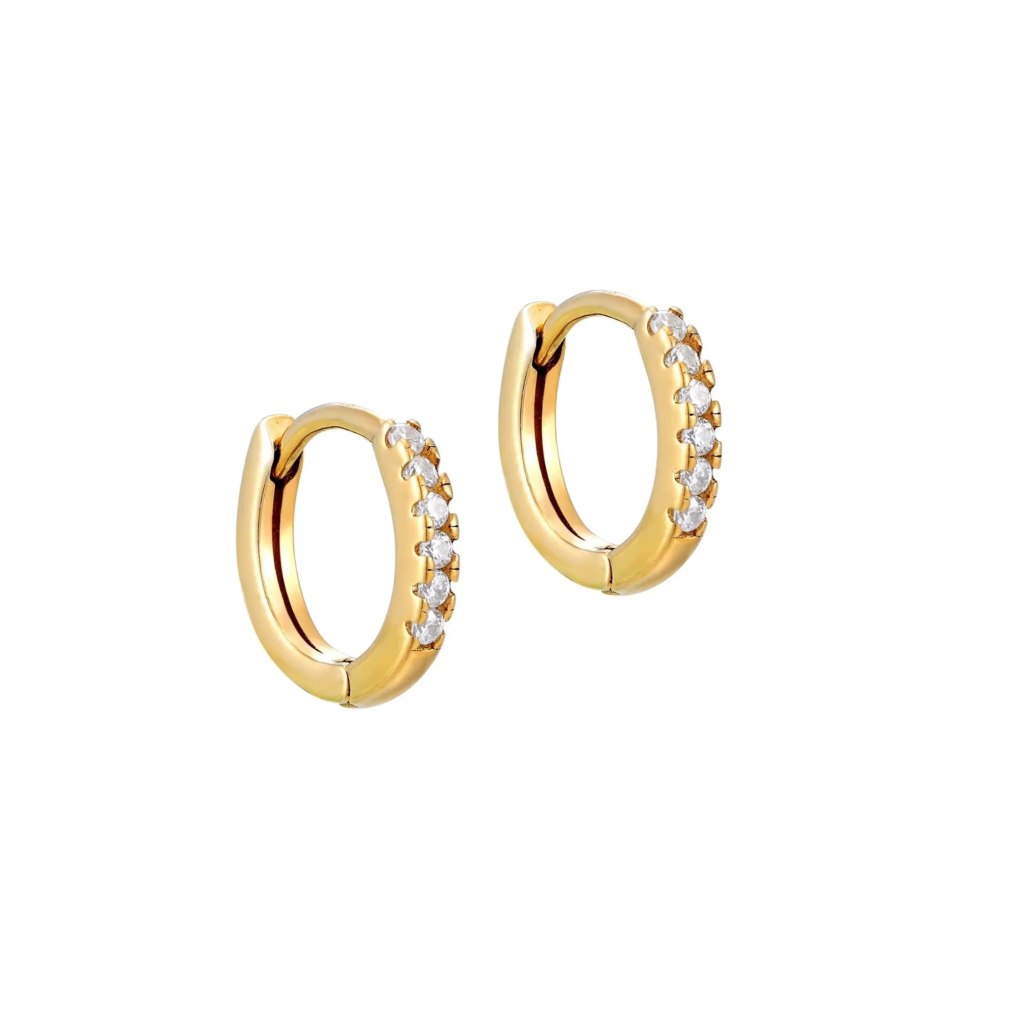 Seol   Gold Tiny CZ Hoop Earrings Gold