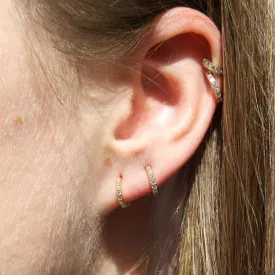 Seol   Gold Tiny CZ Hoop Earrings Gold