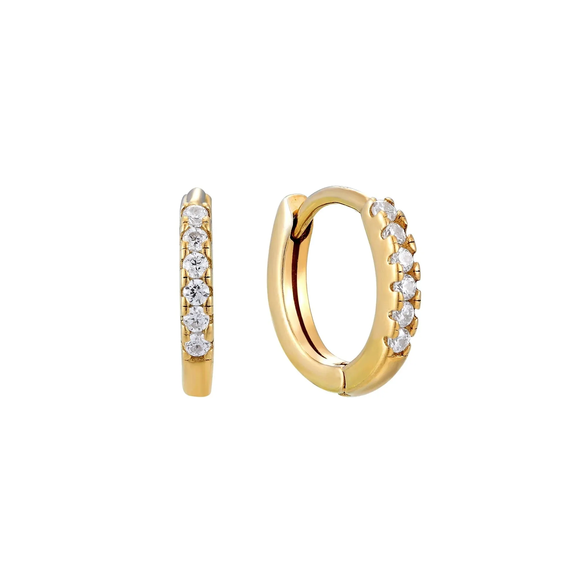 Seol   Gold Tiny CZ Hoop Earrings Gold
