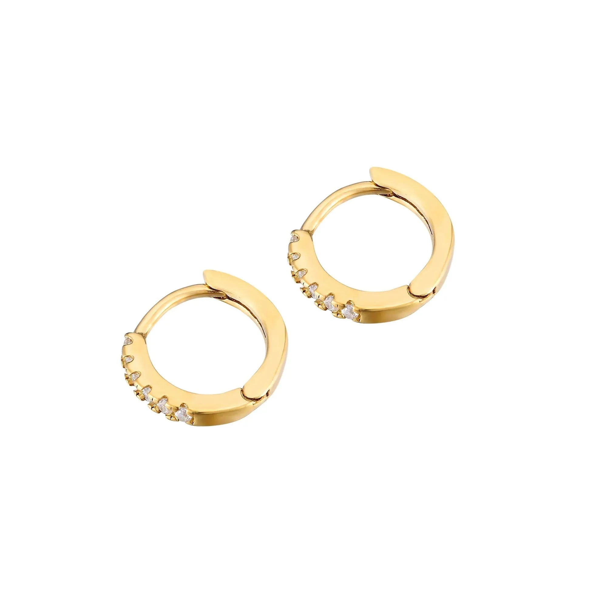 Seol   Gold Tiny CZ Hoop Earrings Gold