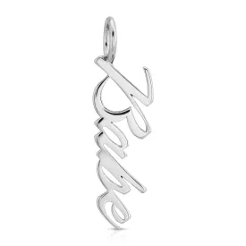 Silver Script Pendant Babe